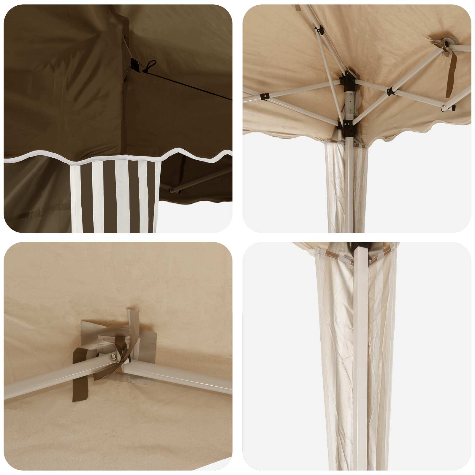 Αυτοσχέδιο Μόρφωση Taupe 288 x 288 x 245 εκ Ύφασμα Όξφορντ - Pakobazaar