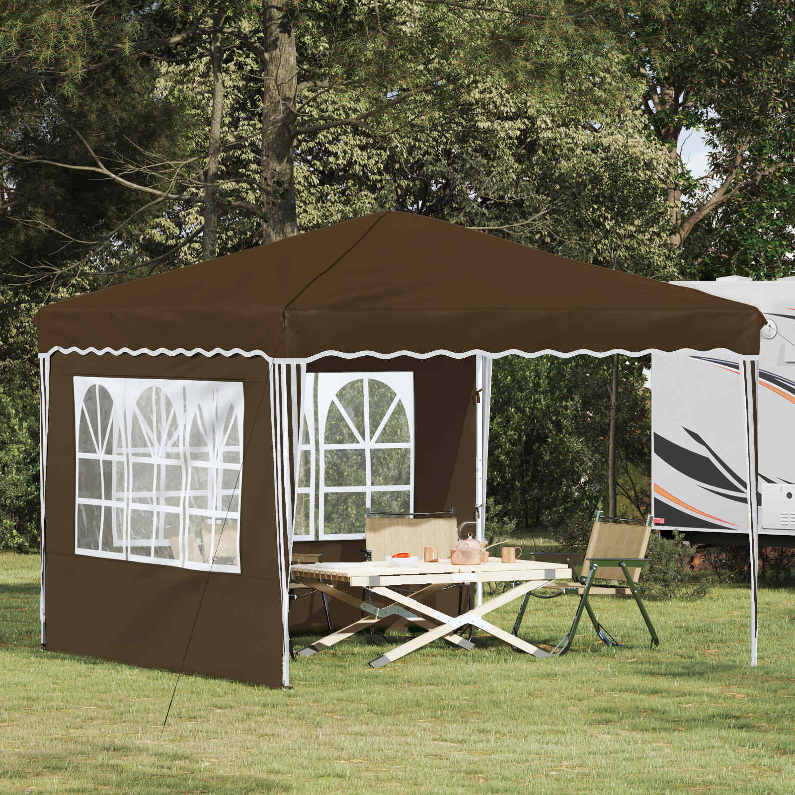 Αυτοσχέδιο Μόρφωση Taupe 288 x 288 x 245 εκ Ύφασμα Όξφορντ - Pakobazaar