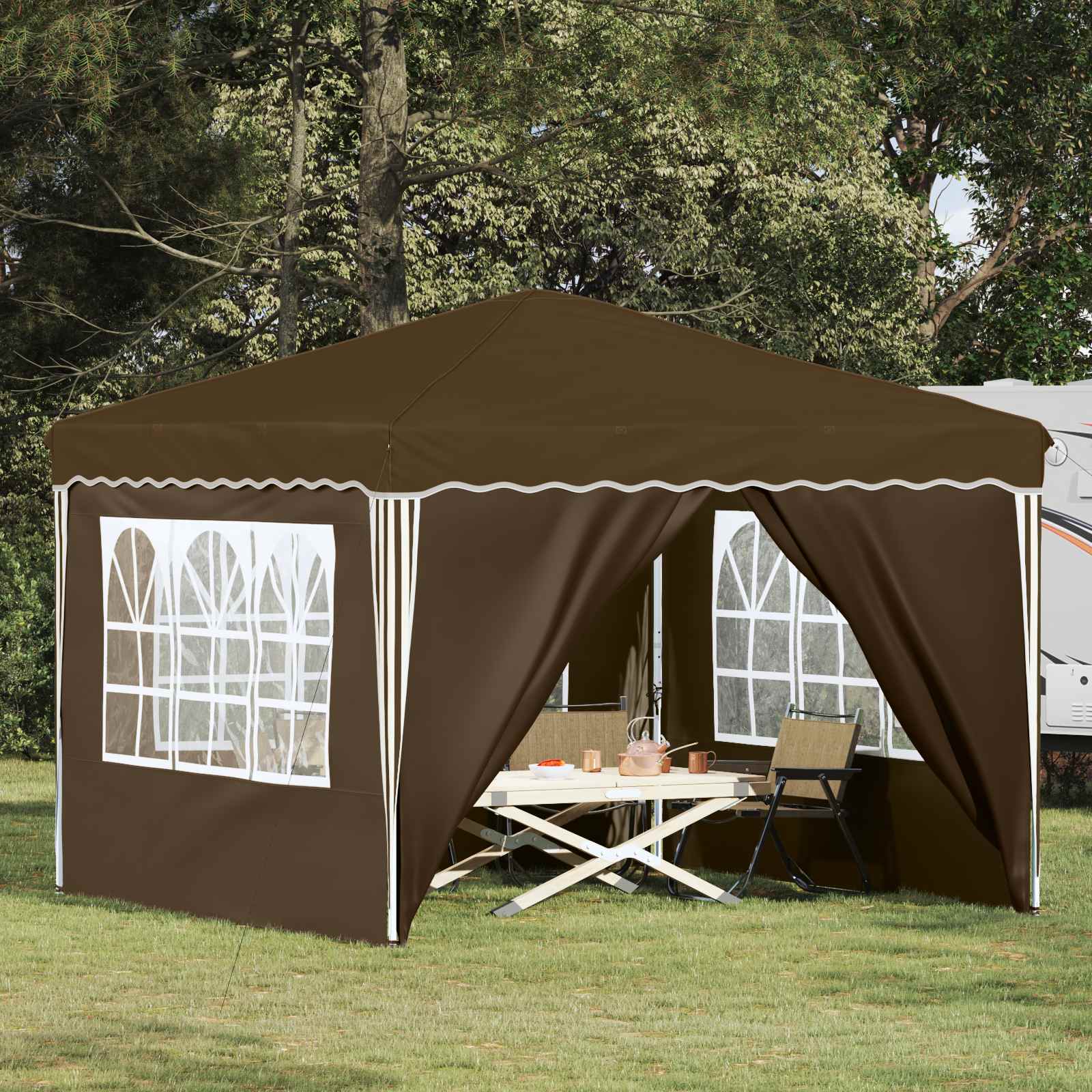 Αυτοσχέδιο Μόρφωση Taupe 288 x 288 x 245 εκ Ύφασμα Όξφορντ - Pakobazaar