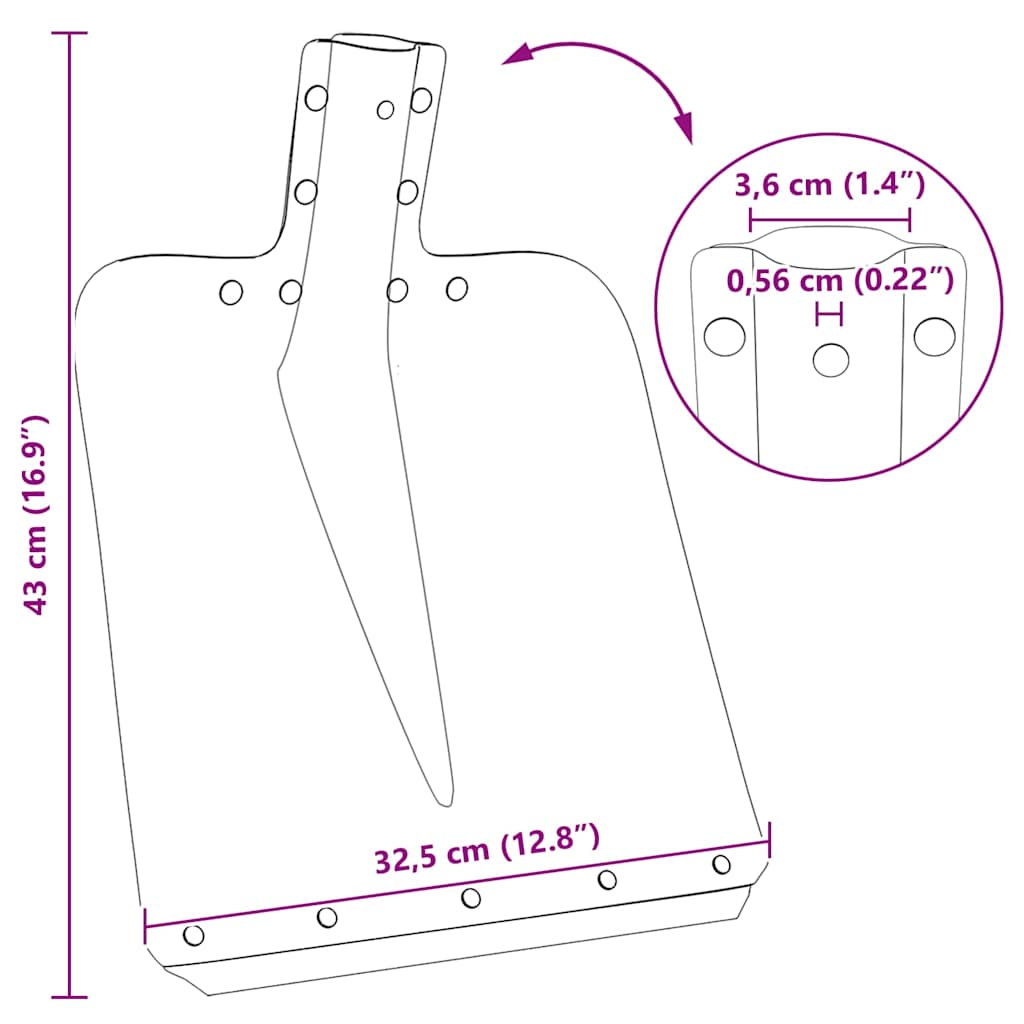 Κεφάλι Φτυαριού 4 pcs Ασημί 43 x 32,5 εκ Αλουμίνιο - Pakobazaar