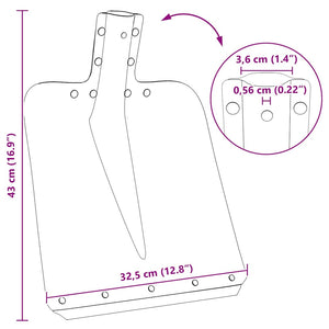 Κεφάλι Φτυαριού 4 pcs Ασημί 43 x 32,5 εκ Αλουμίνιο - Pakobazaar