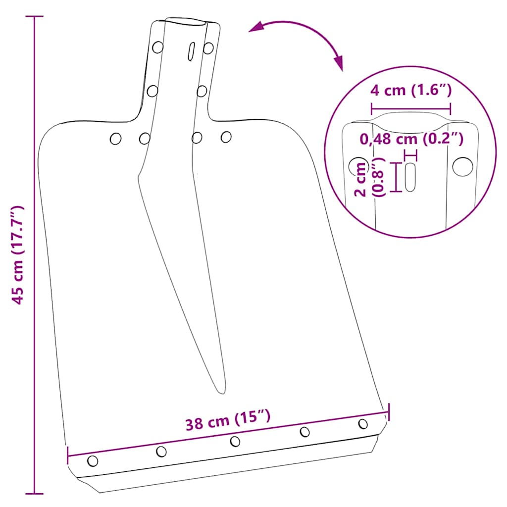 Κεφάλι Φτυαριού Ασημί 45 x 38 εκ. Αλουμίνιο - Pakobazaar