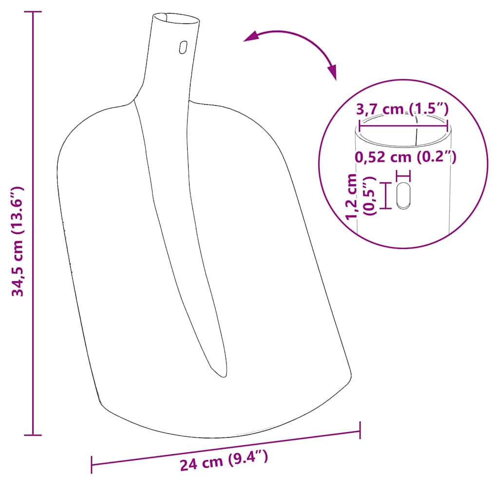 Κεφάλι Φτυαριού 4 pcs Μαύρο 34,5 x 24 εκ.