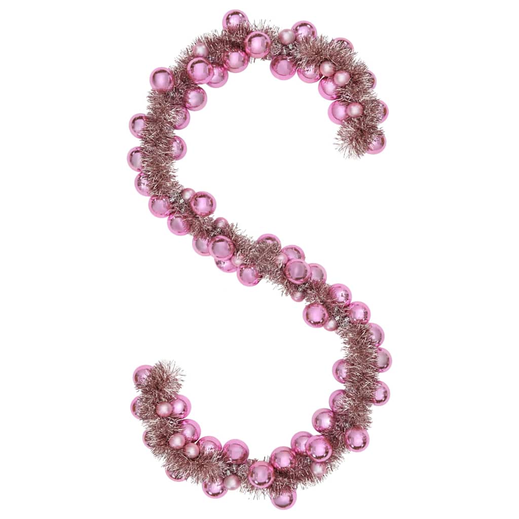 Γιρλάντα με Χριστουγεννιάτικα Μπαλάκια Ροζ 186 εκ