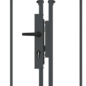 Πύλη Κήπου με Καμπύλη Κορυφή ASSEN 400 x 125 cm Ατσάλι Γκρι