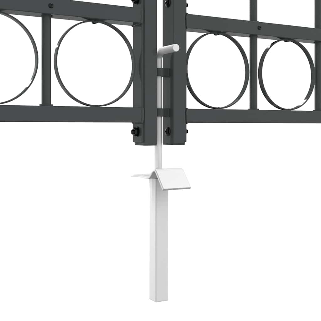 Πύλη Κήπου με Καμπύλη Κορυφή Assen Γκρι 400 x 125 cm Ατσάλι