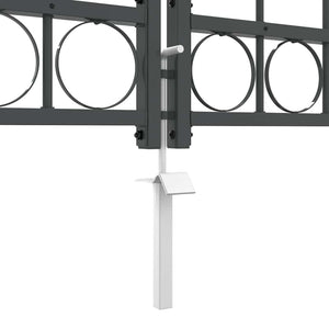 Πύλη Κήπου με Καμπύλη Κορυφή ASSEN 400 x 125 cm Ατσάλι Γκρι
