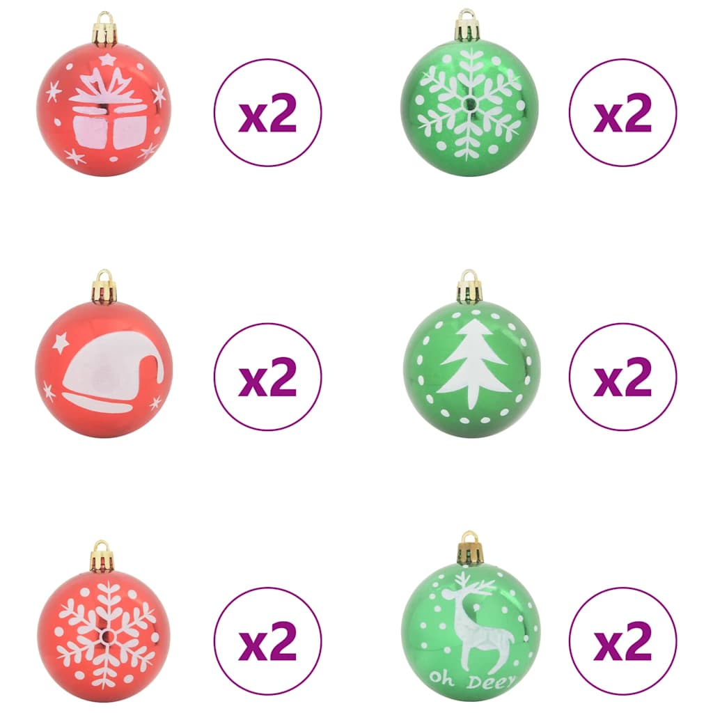 Σετ Χριστουγεννιάτικων Στρογγυλών Μπαλίτσων 40 pcs Πλαστικό