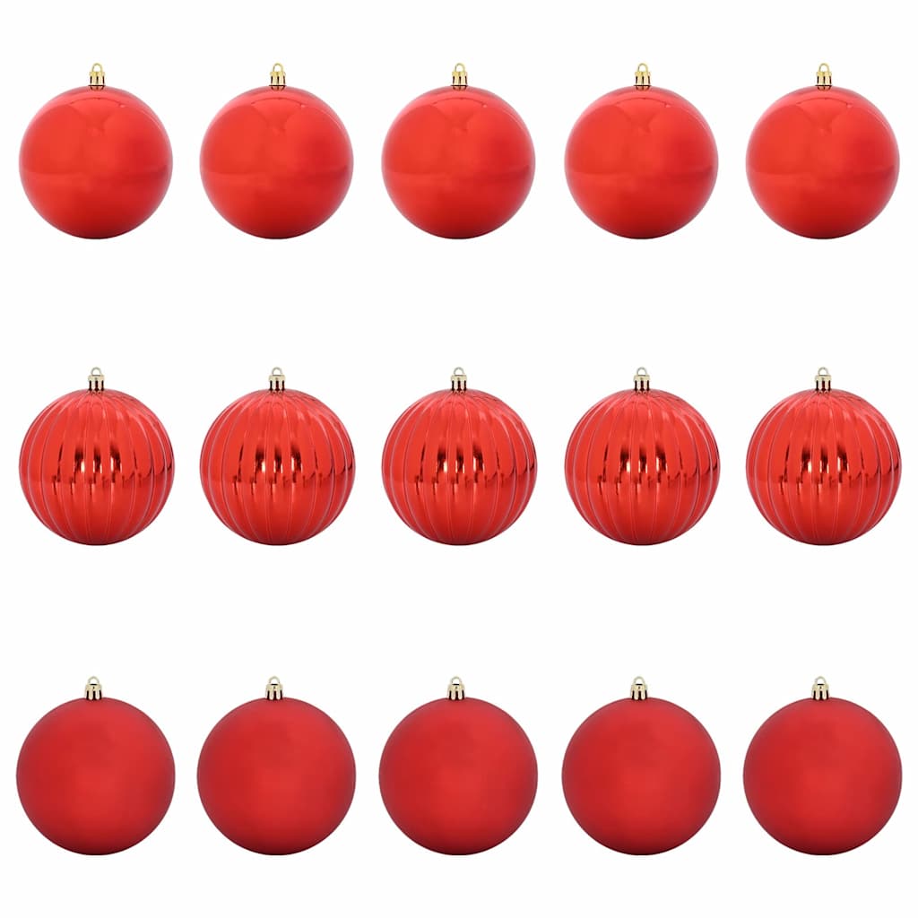 Σέρβις Χριστουγεννιάτικων Σφαίρων XL 15 pcs Κόκκινο Πλαστικό