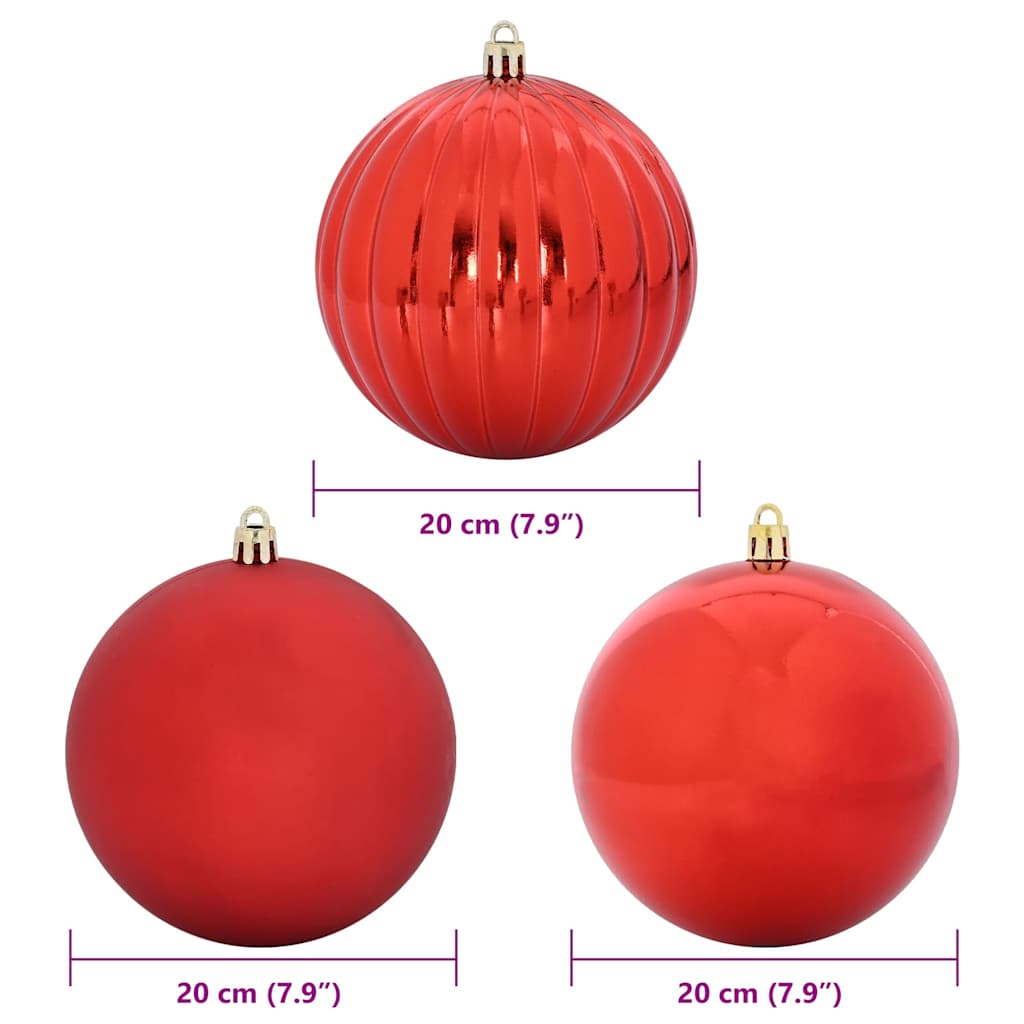 Σέτ Χριστουγεννιάτικων Μπάλλων XXL 4 pcs Κόκκινο Πλαστικό