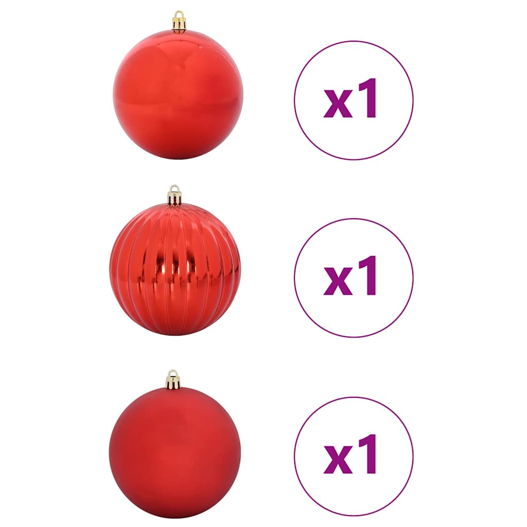 Σέτ Χριστουγεννιάτικων Μπάλλων XXL 3 pcs Κόκκινο Πλαστικό - Pakobazaar