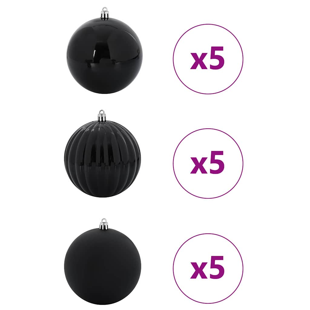 Σετ Χριστουγεννιάτικων Μπαλονιών XL 15 pcs Μαύρο Πλαστικό