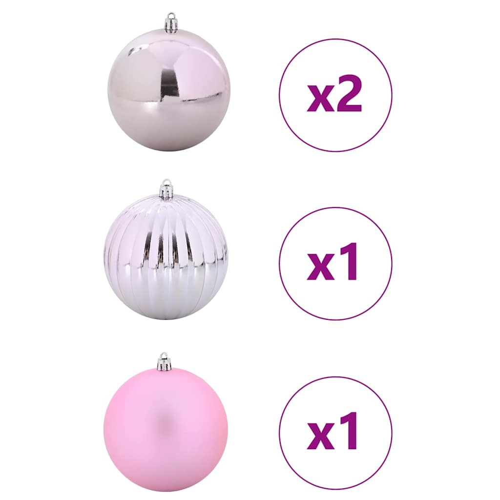 Σέτ Χριστουγεννιάτικων Μπαλών XXL 4 pcs Ροζ Πλαστικό