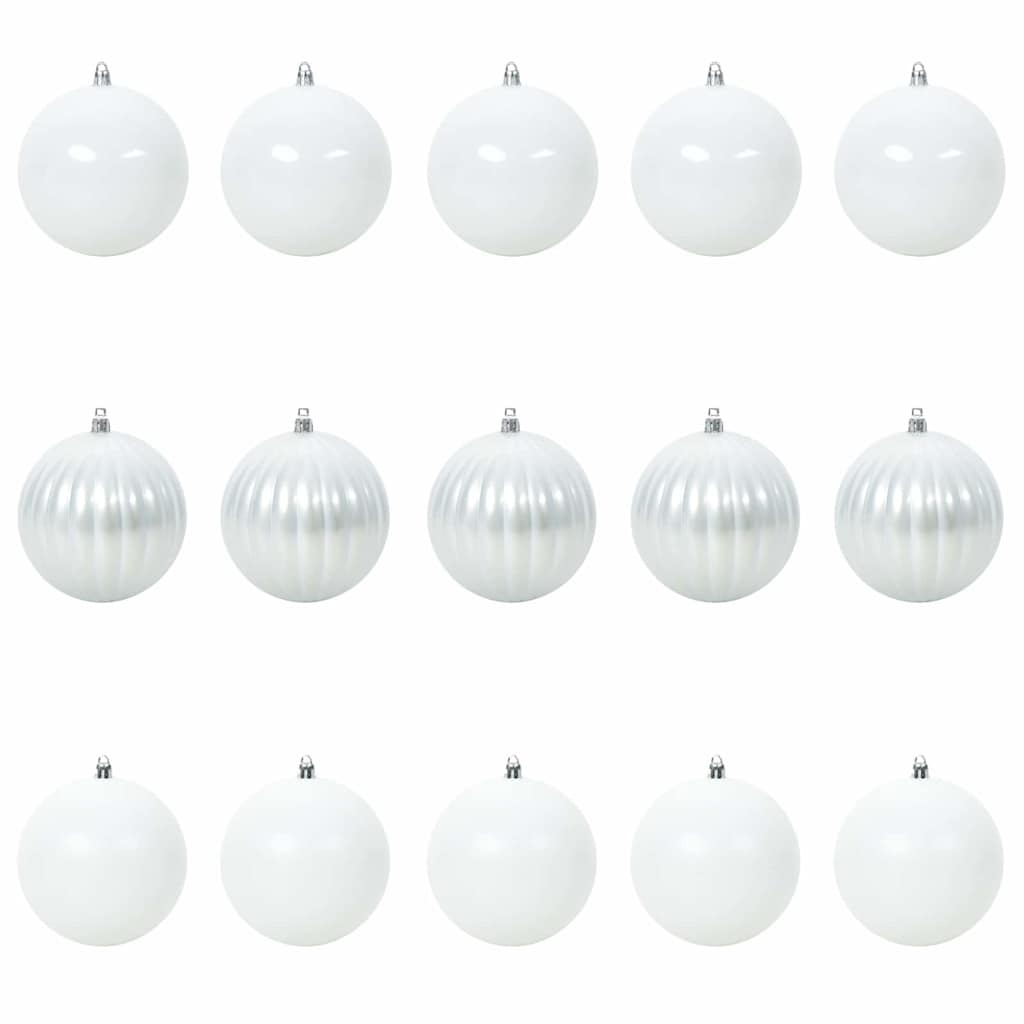 Σετ Χριστουγεννιάτικων Μπαλονιών XL 15 pcs Λευκό Ø 10 εκ LED