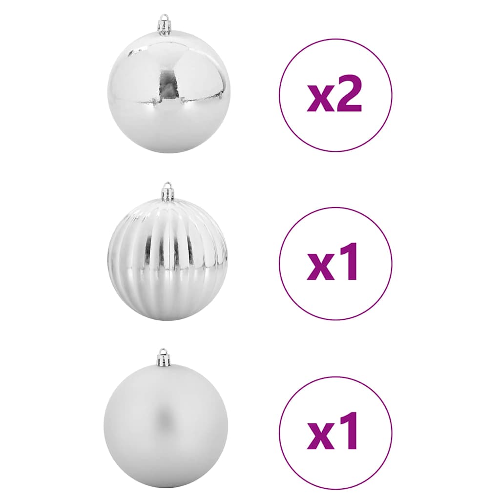 Σετ Χριστουγεννιάτικων Μπαλίτσας XXL 4 pcs Ασημί Ø 20 εκ. LED