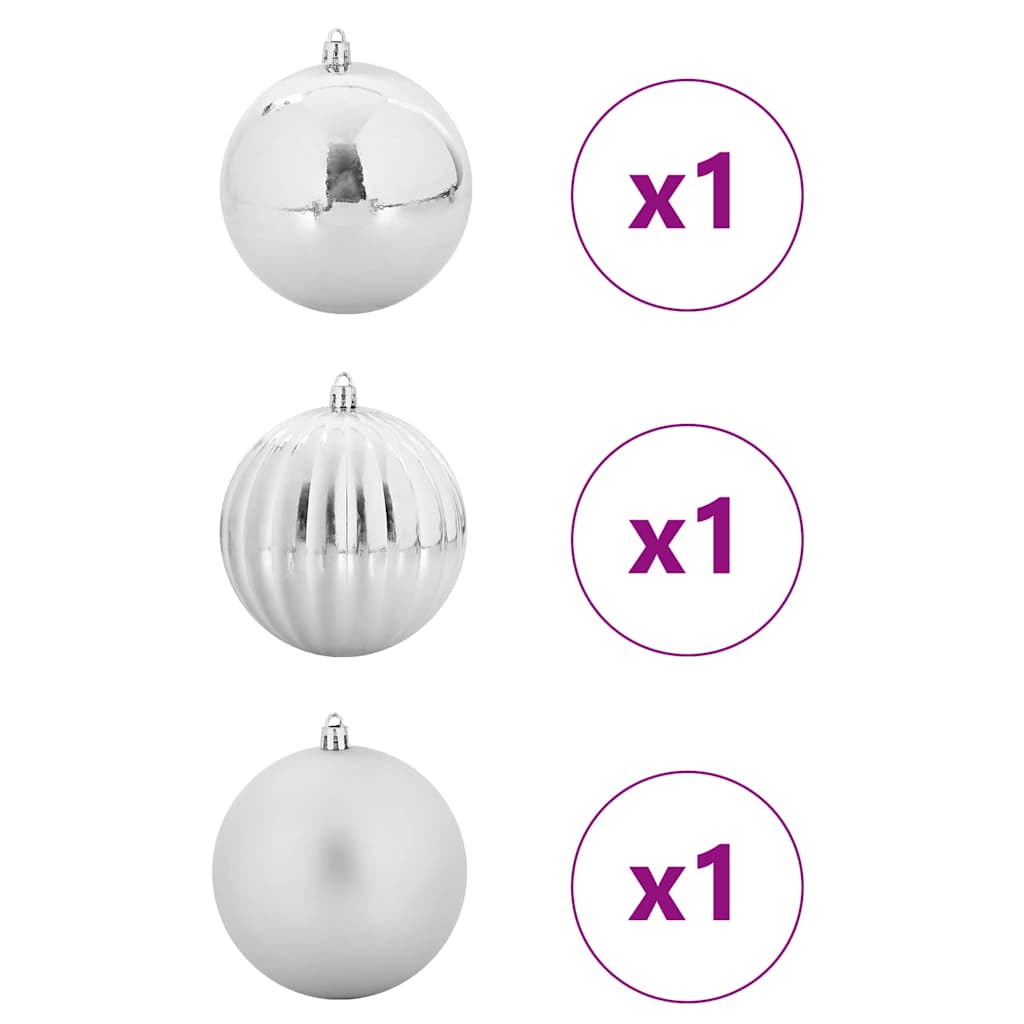 Σετ Χριστουγεννιάτικων Μπαλονιών XXL 3 pcs Ασημί Ø 25 εκ. LED