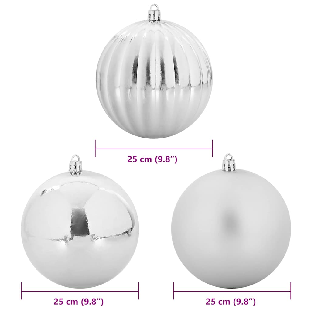 Σετ Χριστουγεννιάτικων Μπαλονιών XXL 3 pcs Ασημί Ø 25 εκ. LED