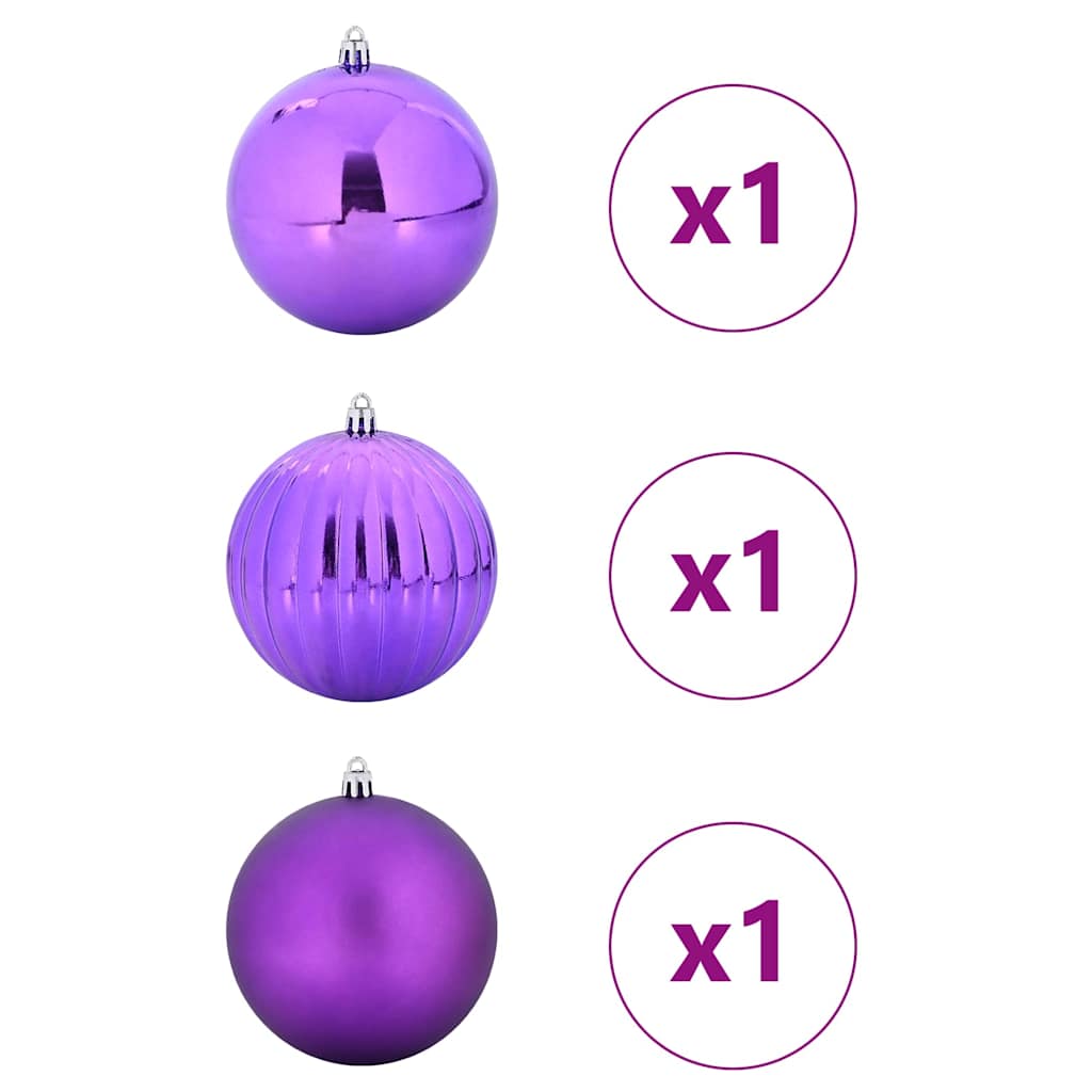 Σετ Χριστουγεννιάτικων Μπαλίτσας XXL 3 pcs Λιλά Πλαστικό