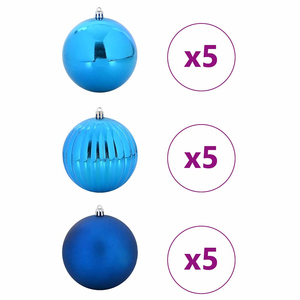 Σετ Χριστουγεννιάτικων Μπαλονιών XL 15 pcs Μπλε Πλαστικό - Pakobazaar