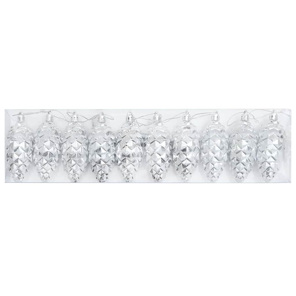 Μπάλα από κουκουνάρι Χριστουγέννων 40 pcs Ασημί Πλαστικό - Pakobazaar