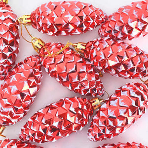 Μπάλα από κουκουνάρι Χριστουγέννων 40 pcs Κόκκινο Πλαστικό - Pakobazaar