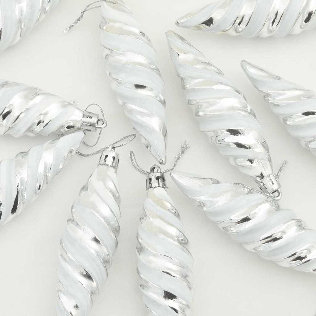Μπαλίτσα Χριστουγεννιάτικης Σπiral 40 pcs Ασημί Πλαστικό - Pakobazaar