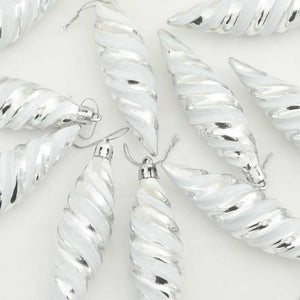 Μπαλίτσα Χριστουγεννιάτικης Σπiral 40 pcs Ασημί Πλαστικό - Pakobazaar
