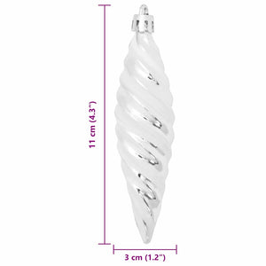 Μπαλίτσα Χριστουγεννιάτικης Σπiral 40 pcs Ασημί Πλαστικό - Pakobazaar