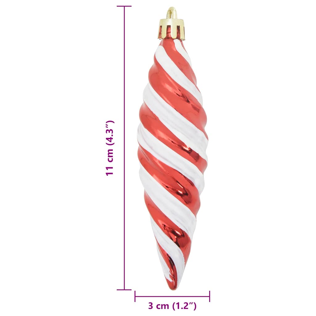 Μπαλίτσα Χριστουγεννιάτικης Σπiral 40 pcs Κόκκινο Πλαστικό