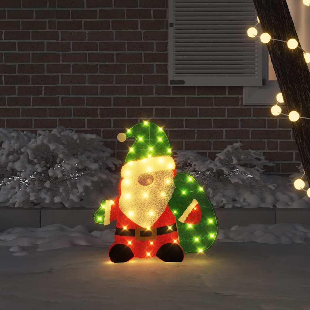 Φωτεινός Άγιος Βασίλης με 60 LED Θερμό λευκό 70 x 62 εκ - Pakobazaar