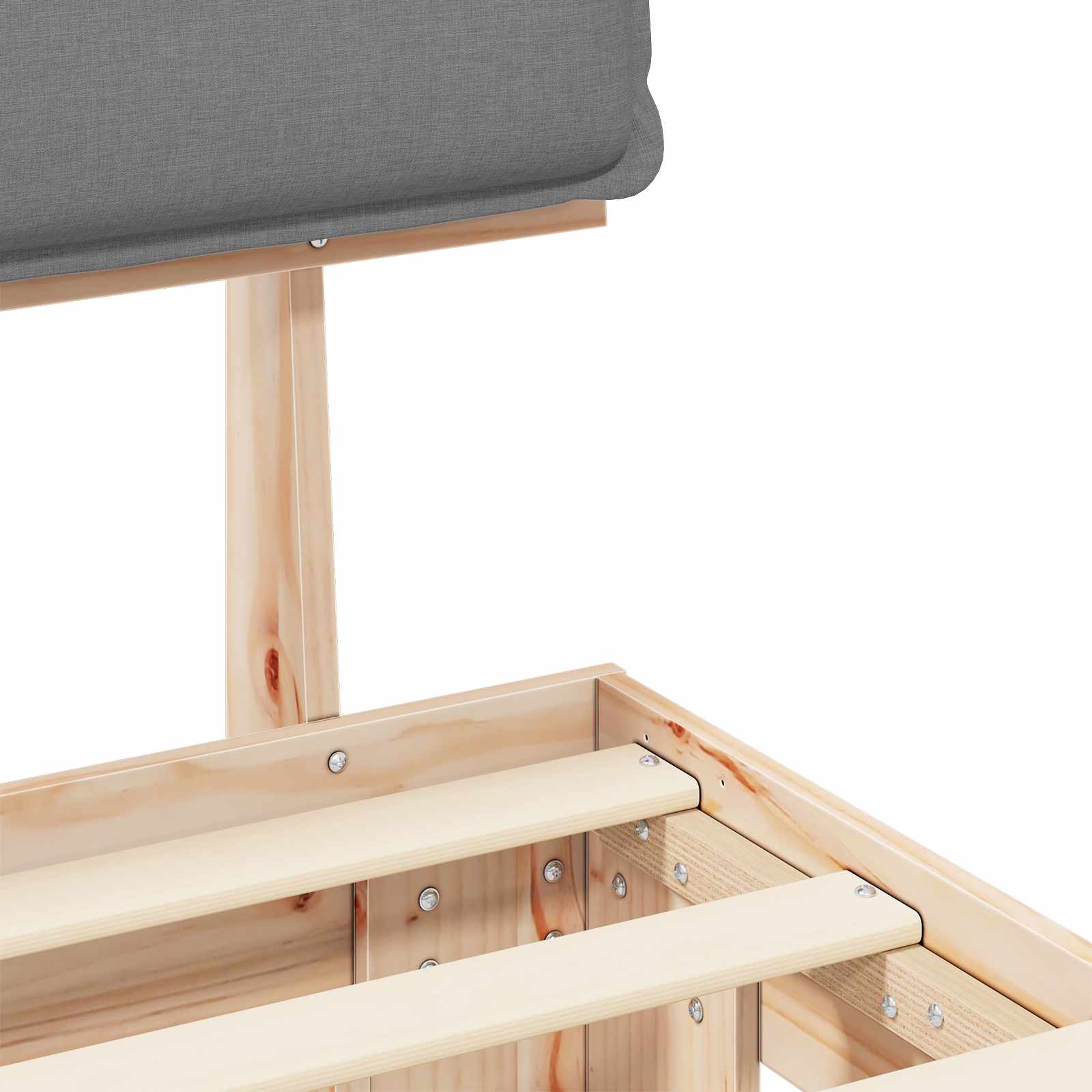 Σκελετός Κρεβατιού με Επενδεδυμένο Κεφαλάρι Ανοιχτό γκρι