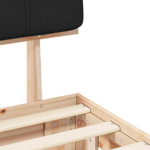 Σκελετός Κρεβατιού με Επενδεδυμένο Κεφαλάρι Μαύρο 180 x 200 cm - Pakobazaar