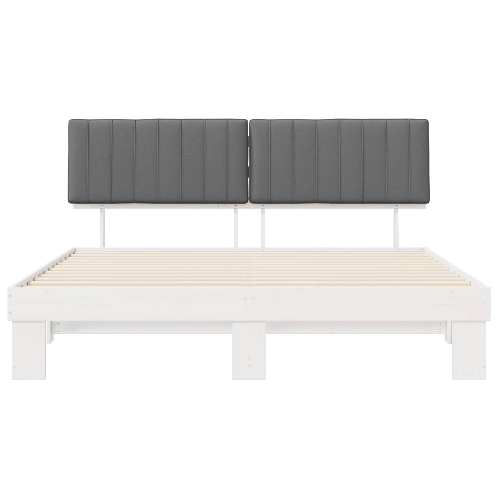 Σκελετός Κρεβατιού με Επενδεδυμένο Κεφαλάρι Ανοιχτό γκρι