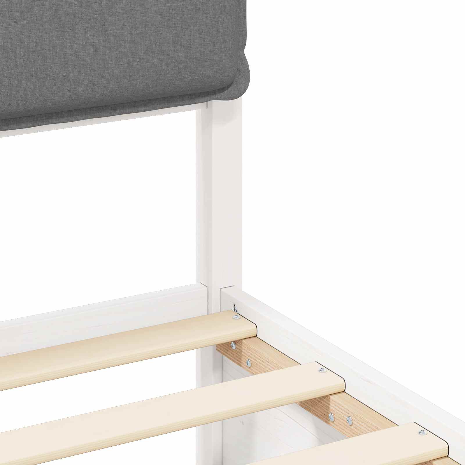 Σκελετός Κρεβατιού με Επενδεδυμένο Κεφαλάρι Ανοιχτό γκρι