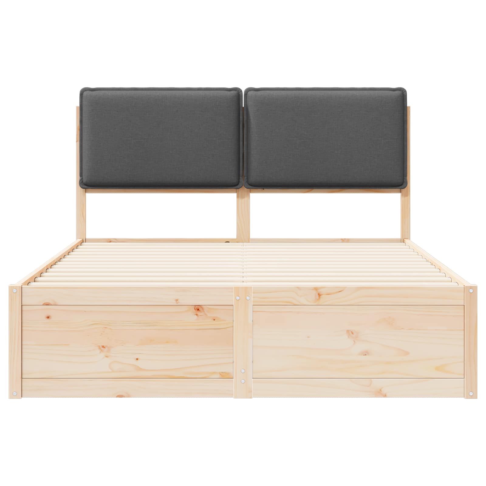 Σκελετός Κρεβατιού με Επενδεδυμένο Κεφαλάρι Σκούρο Γκρι