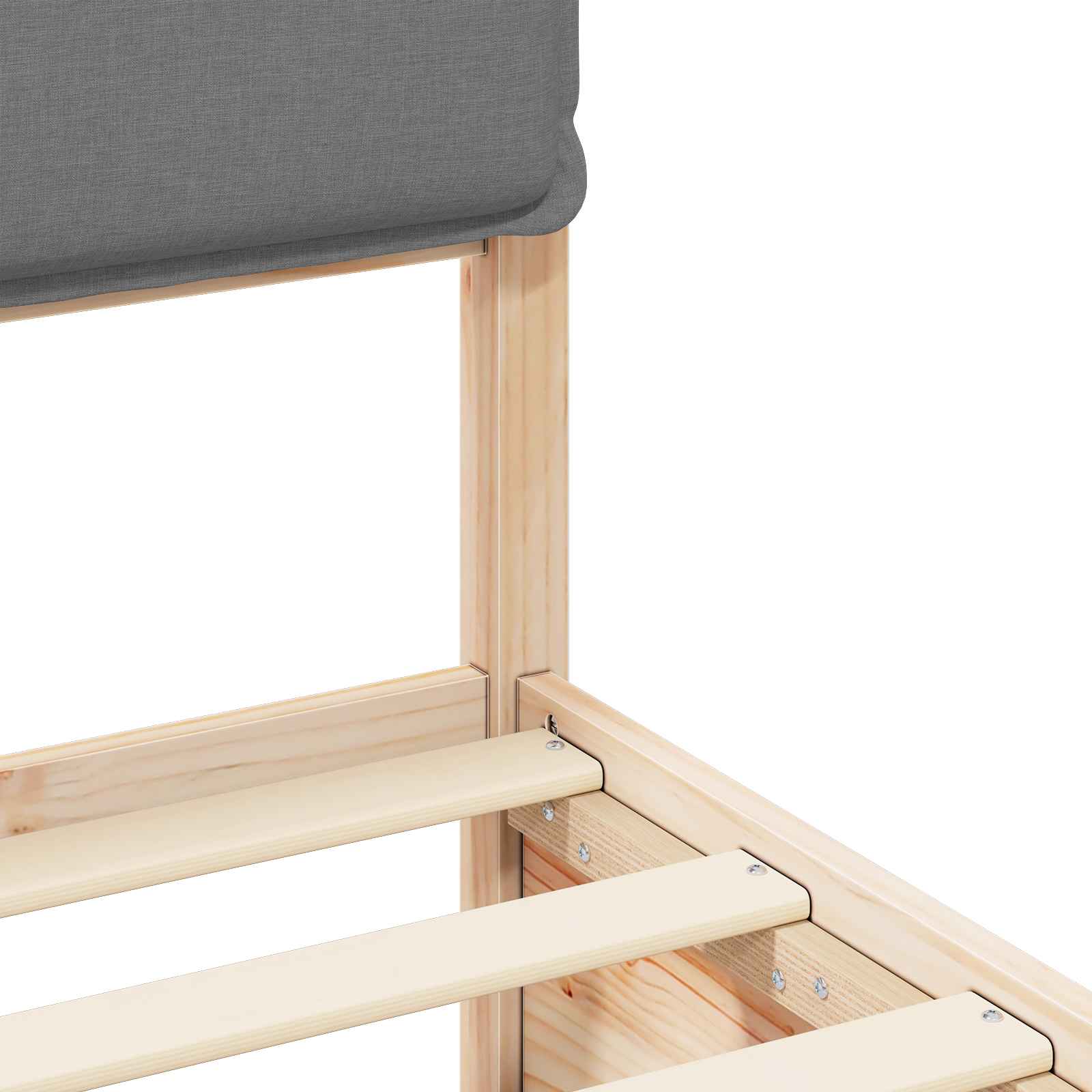 Σκελετός Κρεβατιού με Επενδεδυμένο Κεφαλάρι Ανοιχτό γκρι