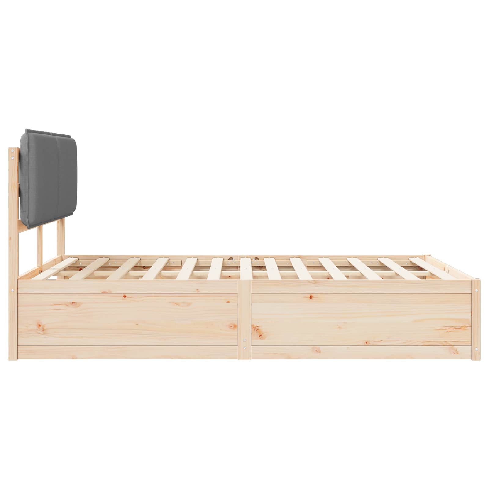 Σκελετός Κρεβατιού με Επενδεδυμένο Κεφαλάρι Ανοιχτό γκρι