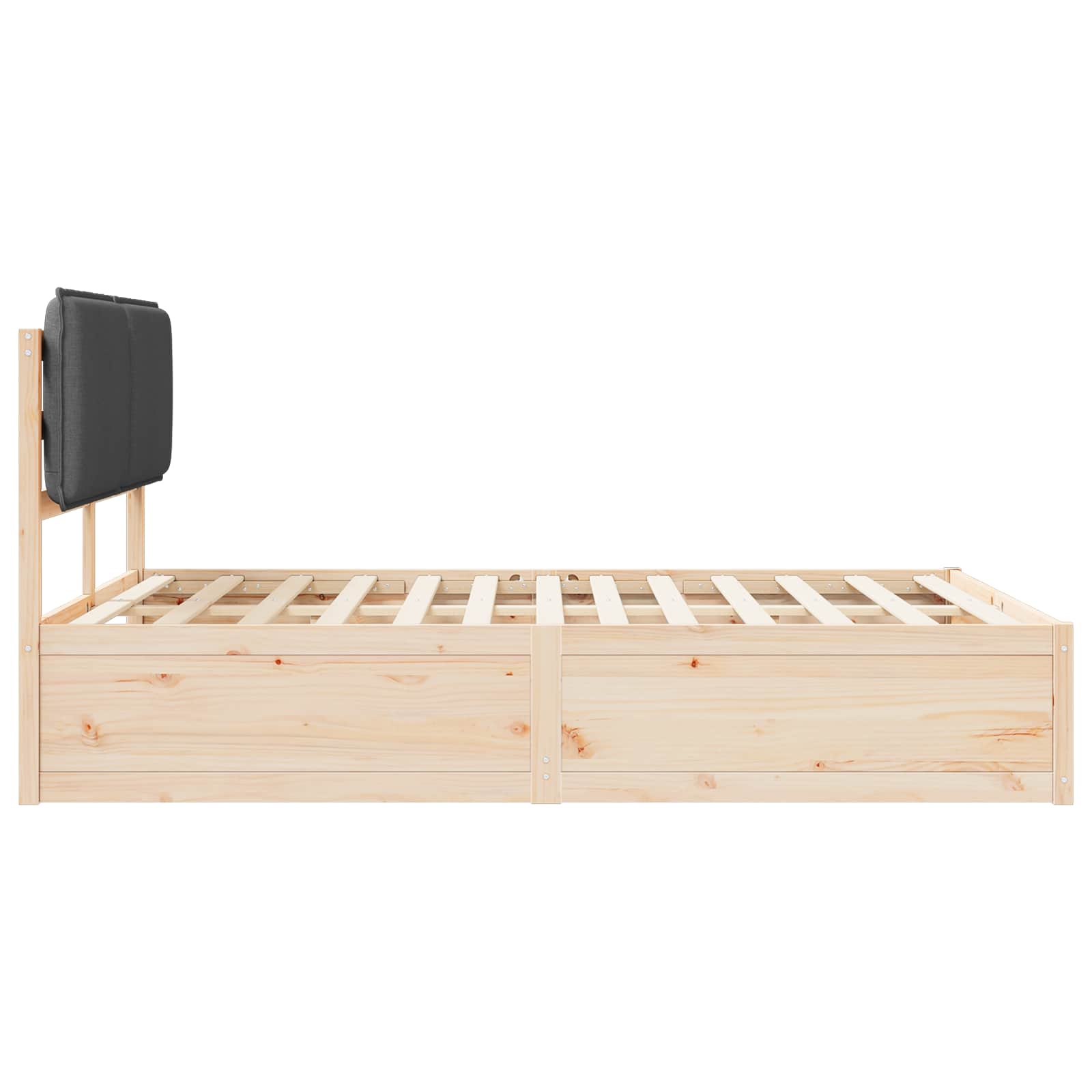 Σκελετός Κρεβατιού με Επενδεδυμένο Κεφαλάρι Σκούρο Γκρι