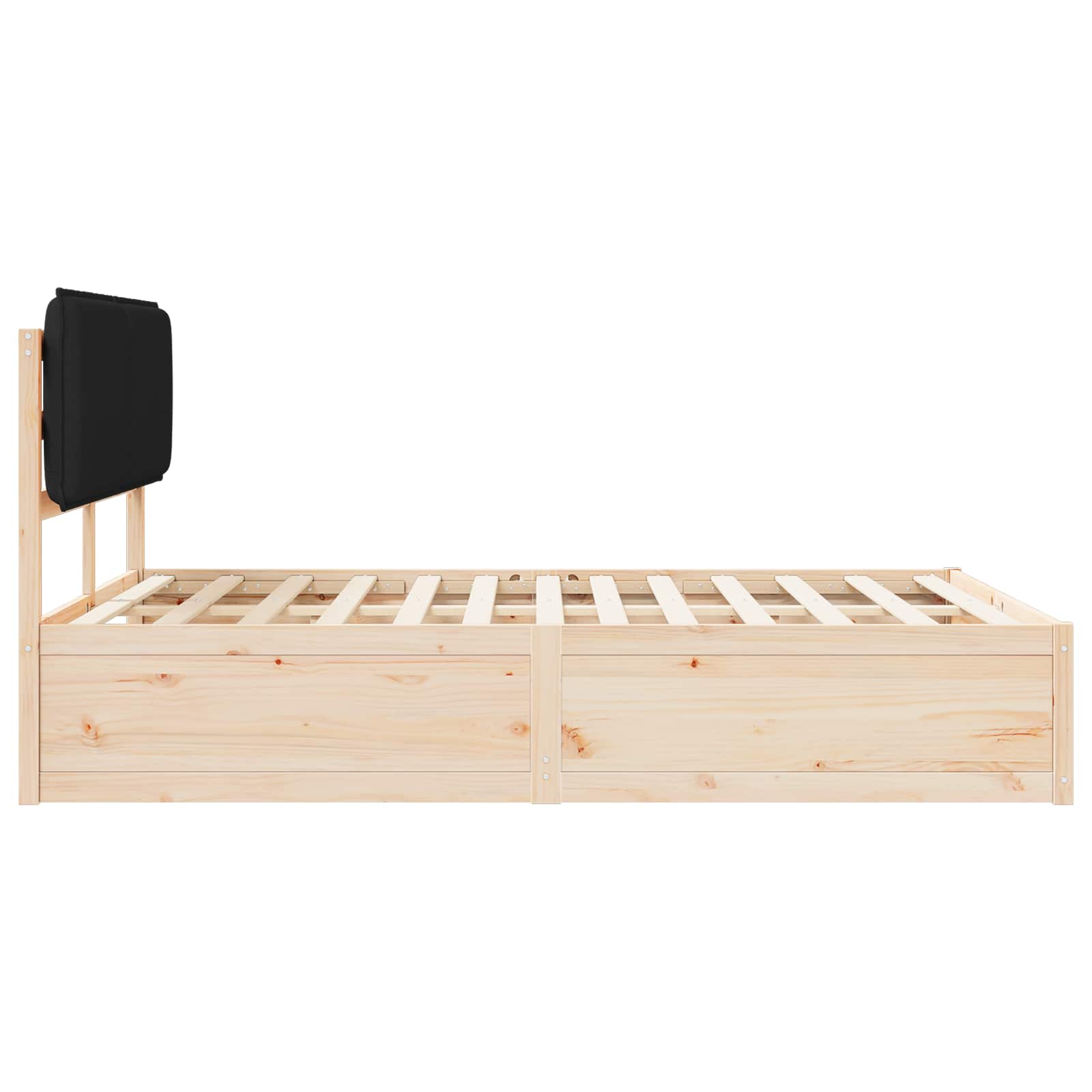 Σκελετός Κρεβατιού με Επενδεδυμένο Κεφαλάρι Μαύρο 135 x 190 cm