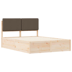Σκελετός Κρεβατιού με Επενδεδυμένο Κεφαλάρι Taupe 140 x 200 cm
