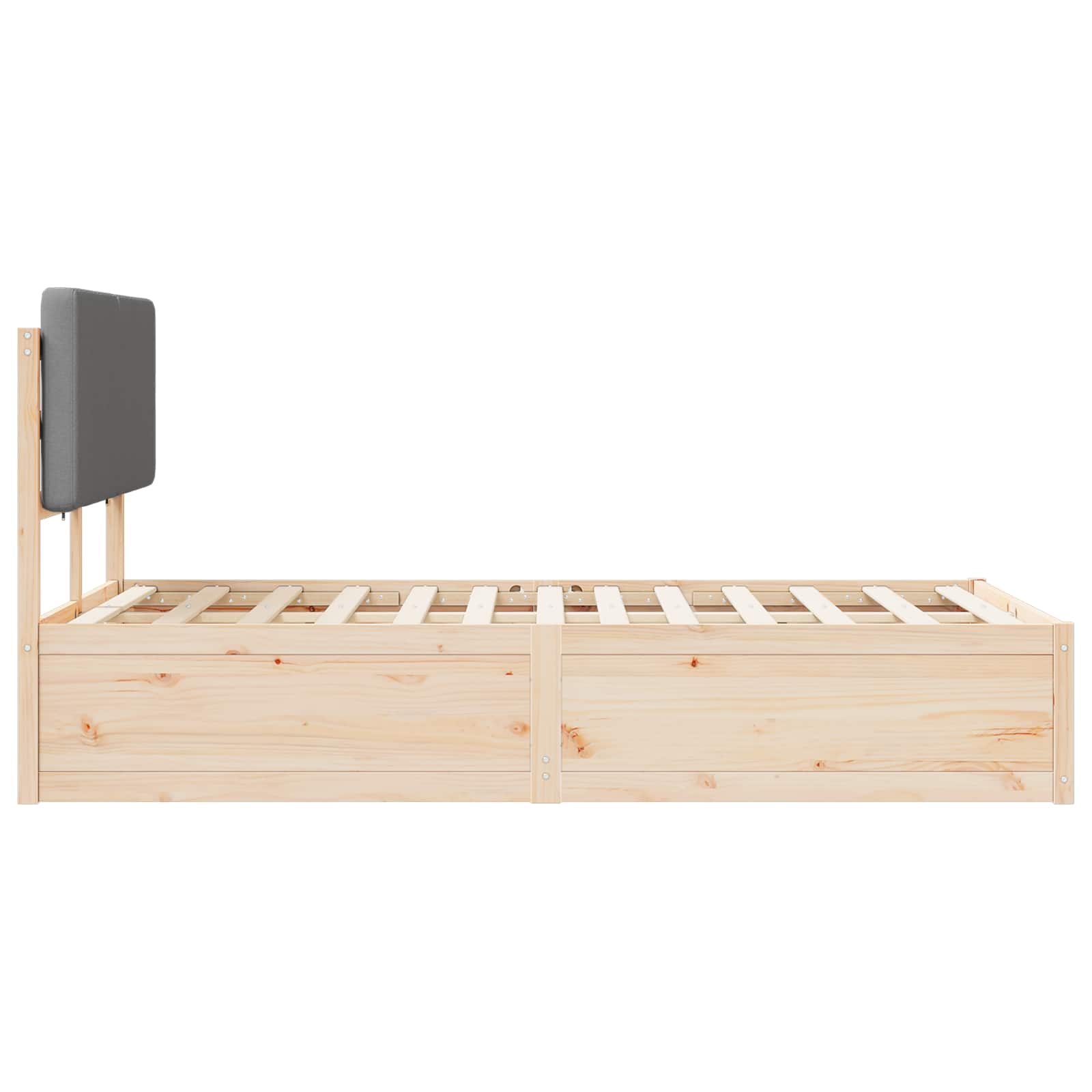 Σκελετός Κρεβατιού με Επενδεδυμένο Κεφαλάρι Ανοιχτό γκρι