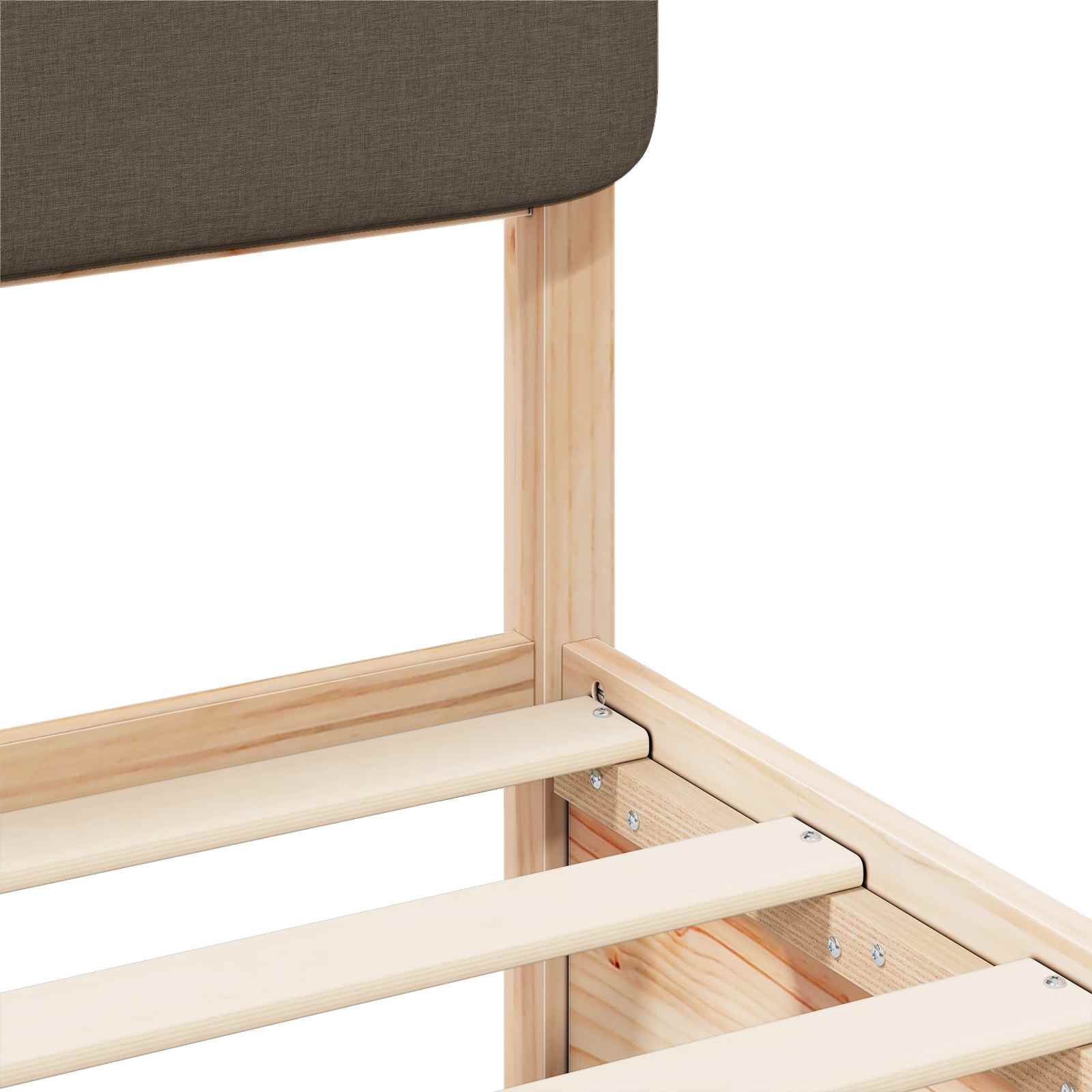 Σκελετός Κρεβατιού με Επενδεδυμένο Κεφαλάρι Taupe 135 x 190 cm