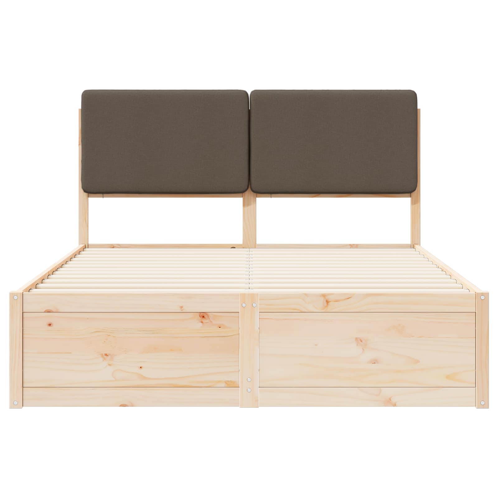 Σκελετός Κρεβατιού με Επενδεδυμένο Κεφαλάρι Taupe 135 x 190 cm