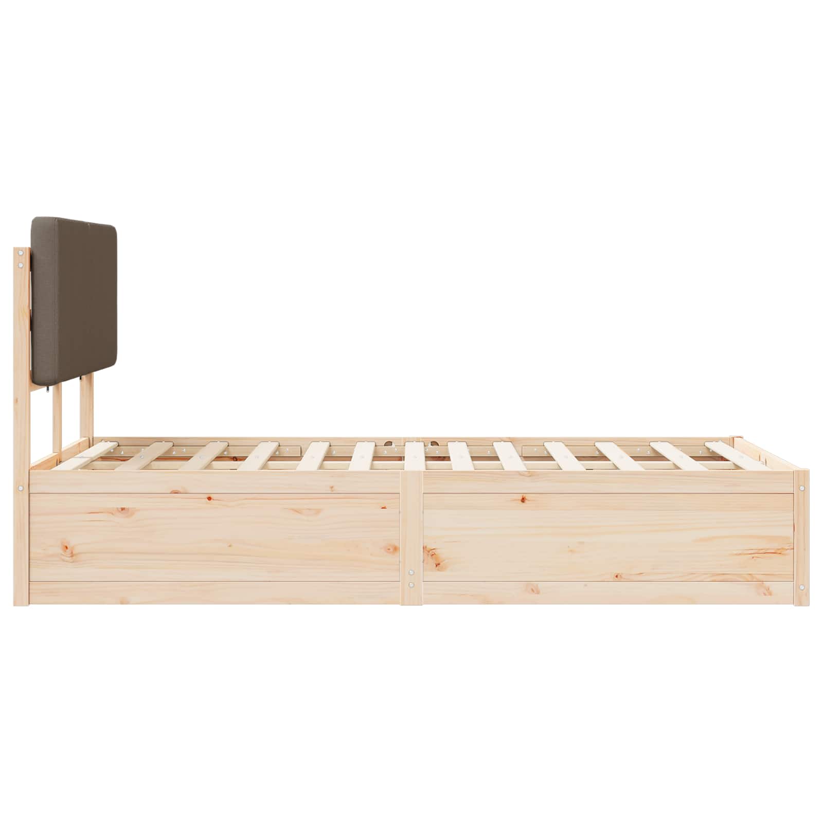 Σκελετός Κρεβατιού με Επενδεδυμένο Κεφαλάρι Taupe 135 x 190 cm