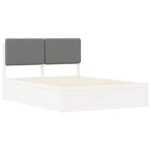 Σκελετός Κρεβατιού με Επενδεδυμένο Κεφαλάρι Ανοιχτό γκρι
