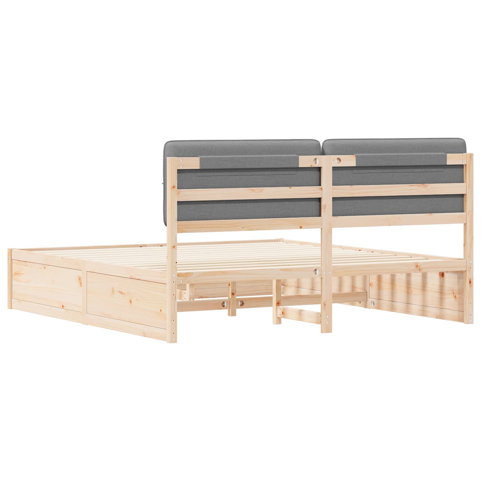 Σκελετός Κρεβατιού με Επενδεδυμένο Κεφαλάρι Ανοιχτό γκρι