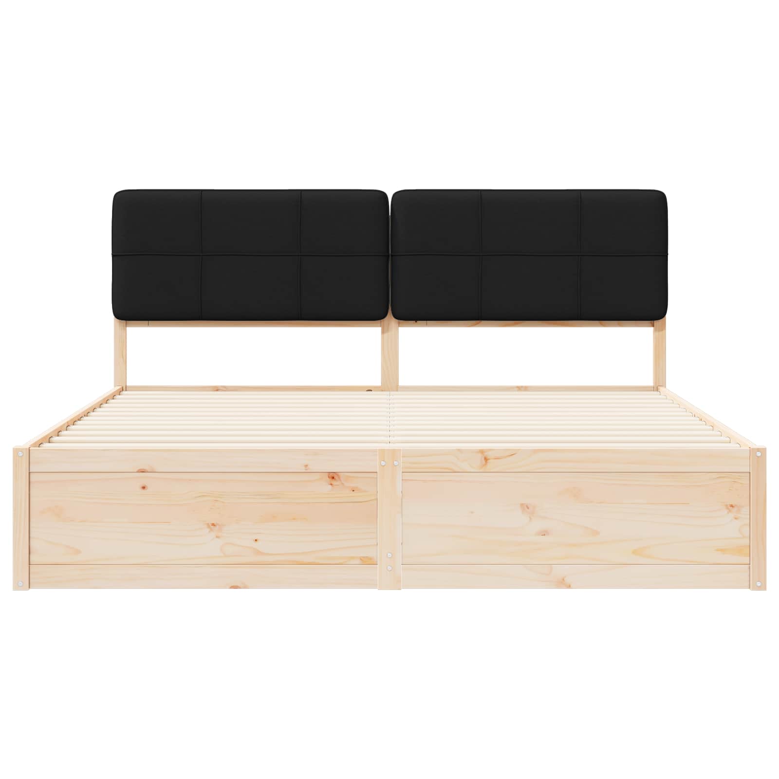 Σκελετός Κρεβατιού με Επενδεδυμένο Κεφαλάρι Μαύρο 180 x 200 cm