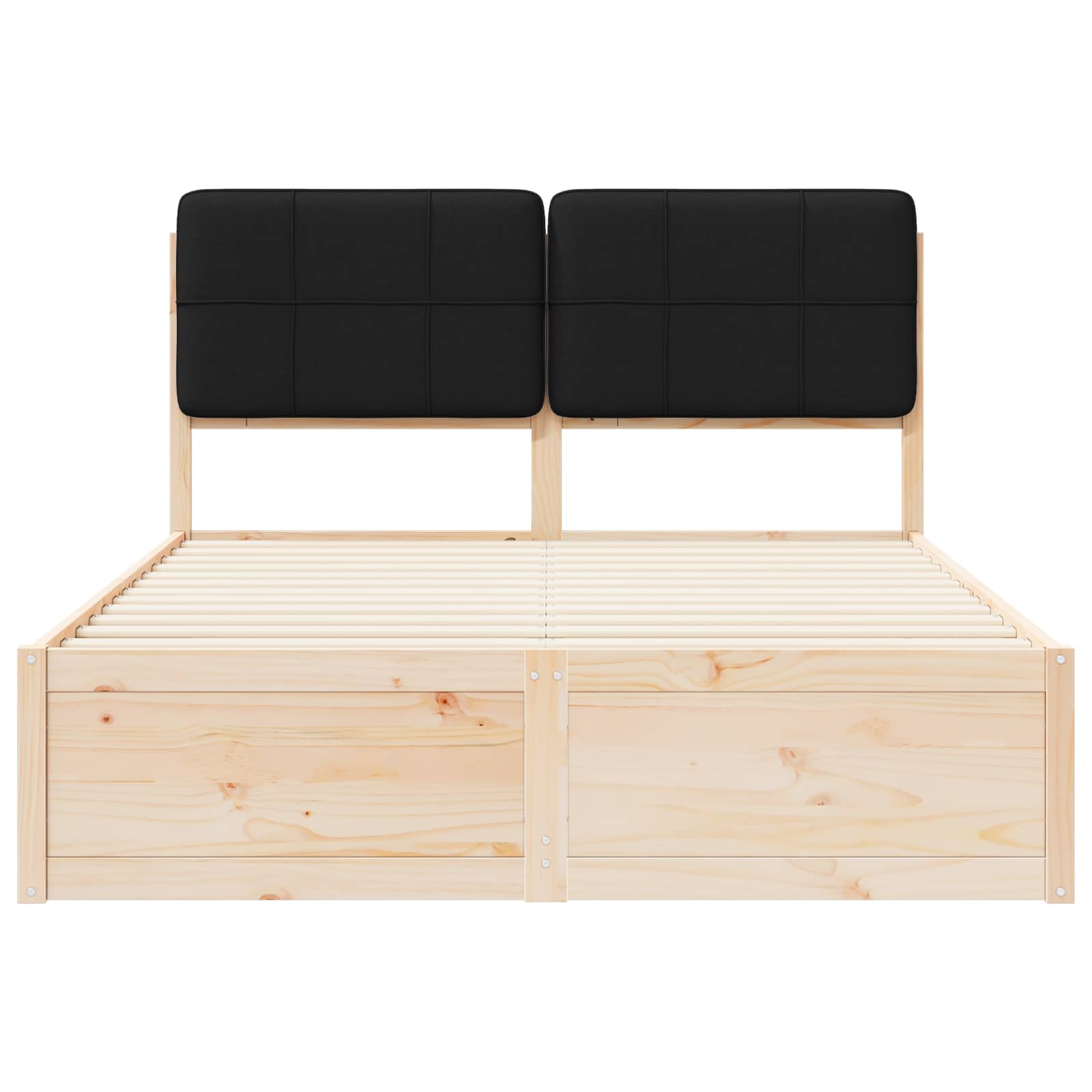 Σκελετός Κρεβατιού με Επενδεδυμένο Κεφαλάρι Μαύρο 140 x 200 cm