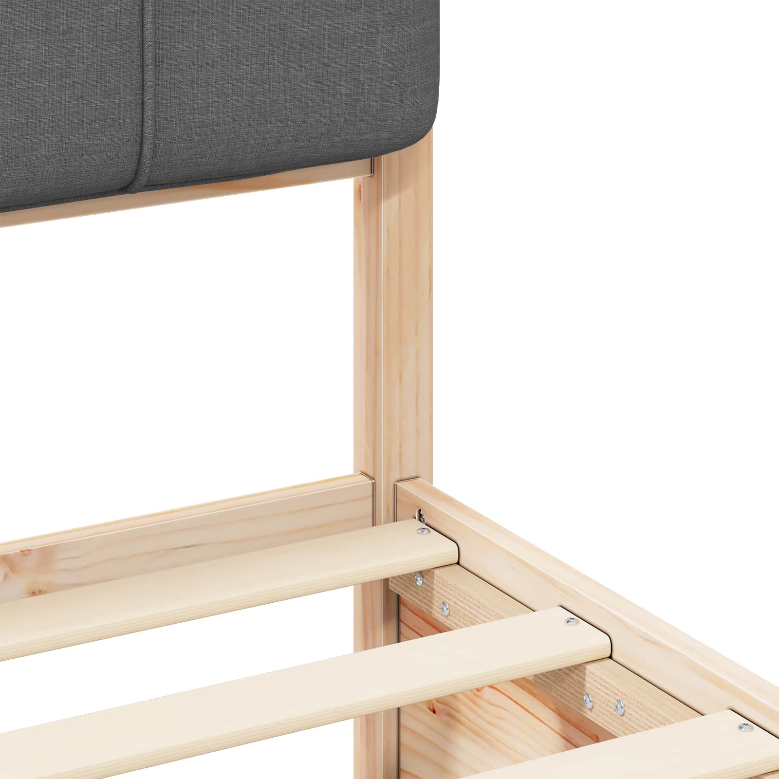 Σκελετός Κρεβατιού με Επενδεδυμένο Κεφαλάρι Σκούρο Γκρι