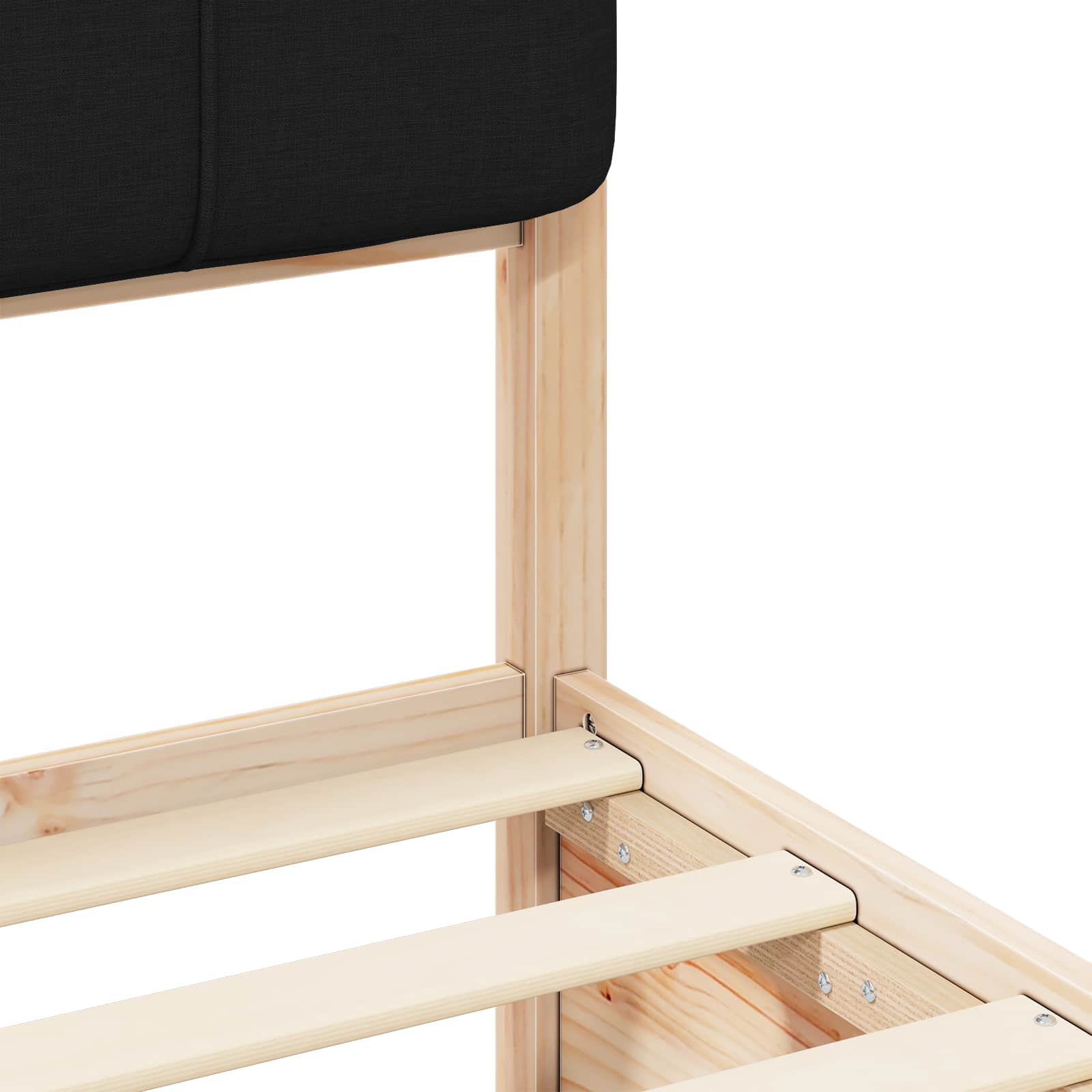 Σκελετός Κρεβατιού με Επενδεδυμένο Κεφαλάρι Μαύρο 135 x 190 cm